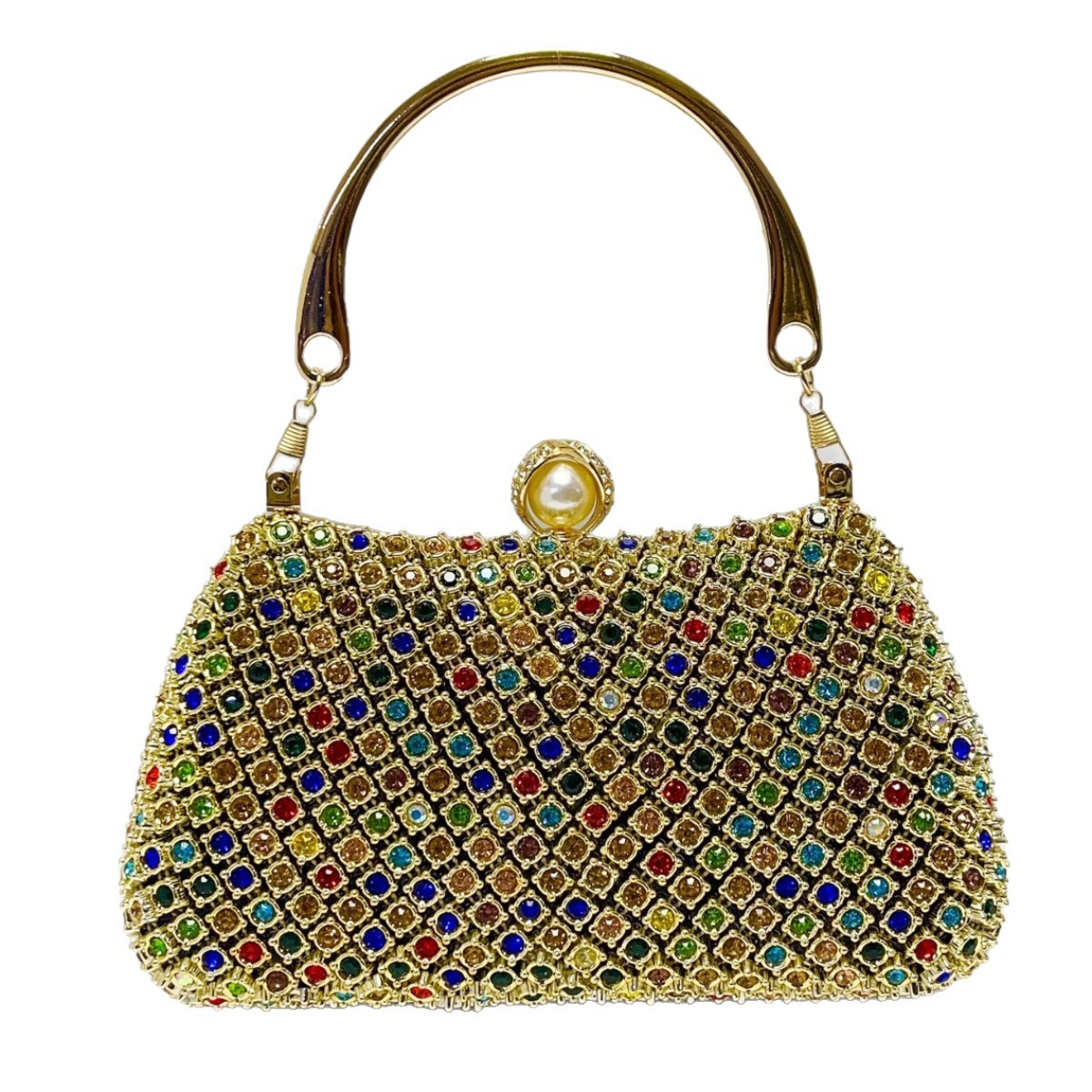 Women'S Elle Bags - Neue grenzübergreifende Dinner-Diamant-Clutch-Tasche, Damen-Ketten-Box-Handtasche, modische Handtasche