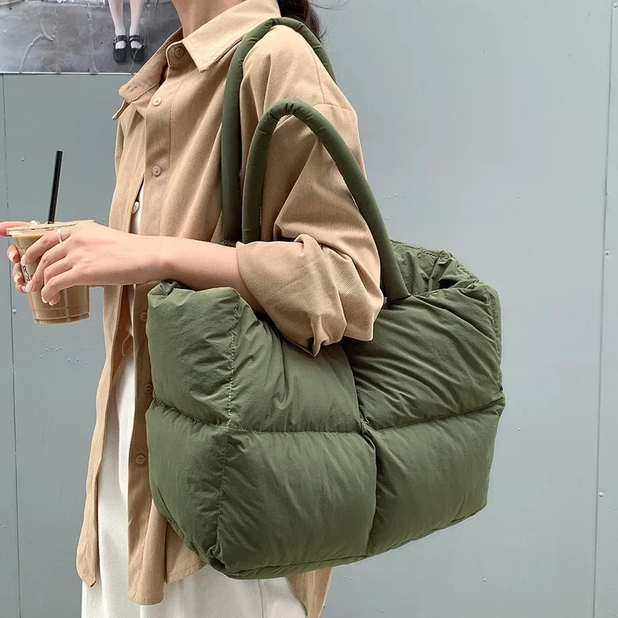 Women Bags Low Price - Baumwolle gepolsterte Tragetasche große gesteppte Damen