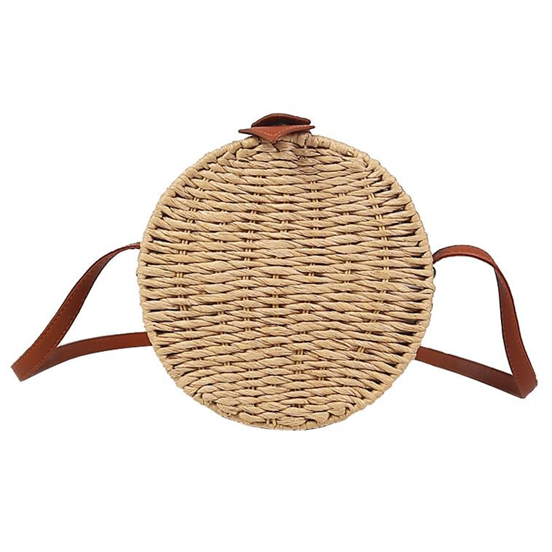 Circle Round Bag - Frauen Sommer Rattan Tasche Runde Stroh