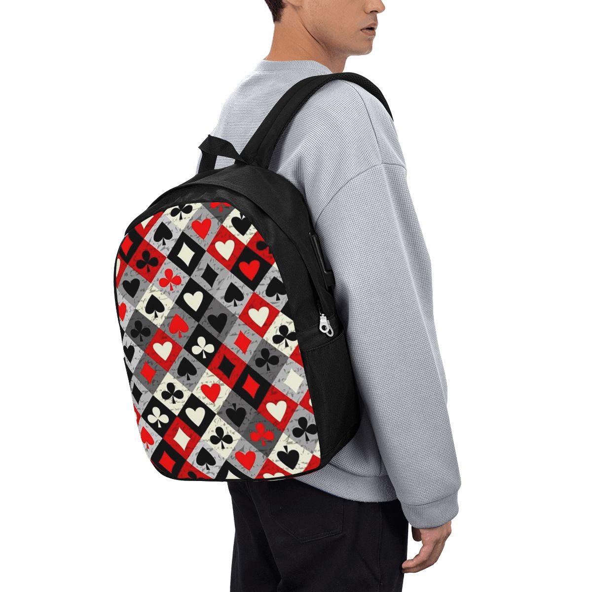 Women'S Bags Travel - Rucksack mit Spielkarten-Poker-Print, Reisetasche für Notebooks,
