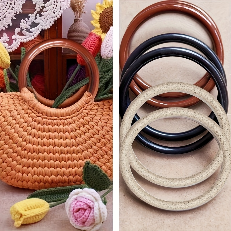 Circle Round Bag - Runde Solide Taschengriffringe aus Kunststoffharz, Vintage-Kreisgriffe