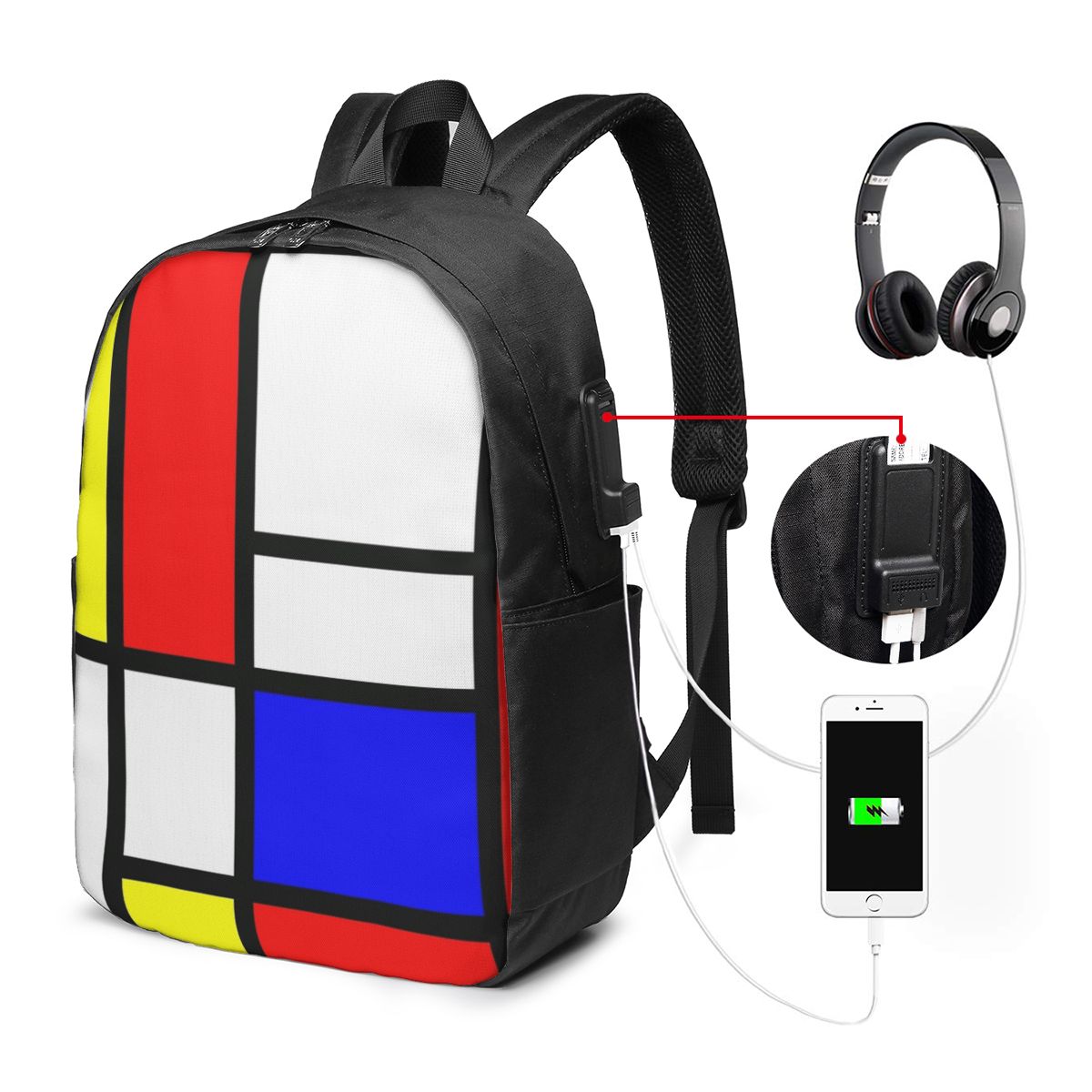 Piet Mondrian Composition Ruck – Women'S Bags Travel Bewertung und Preis